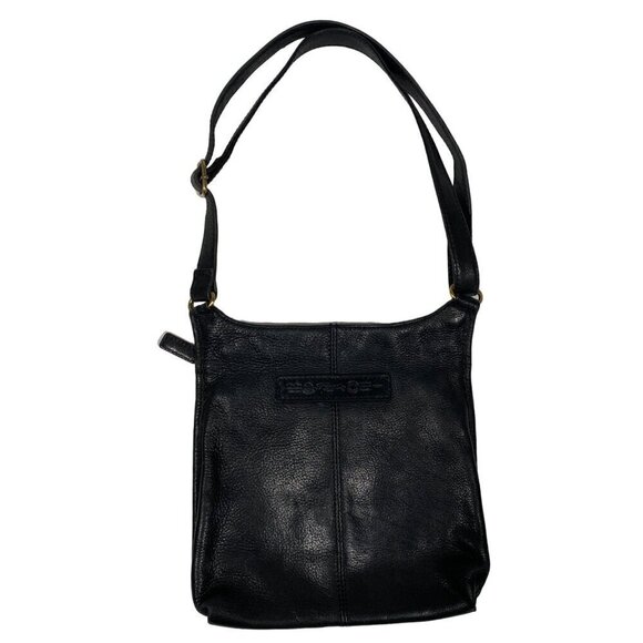 Vintage Fossil crossbody shoulder bag soft pebbled leather black minimalist - Picture 1 of 10
